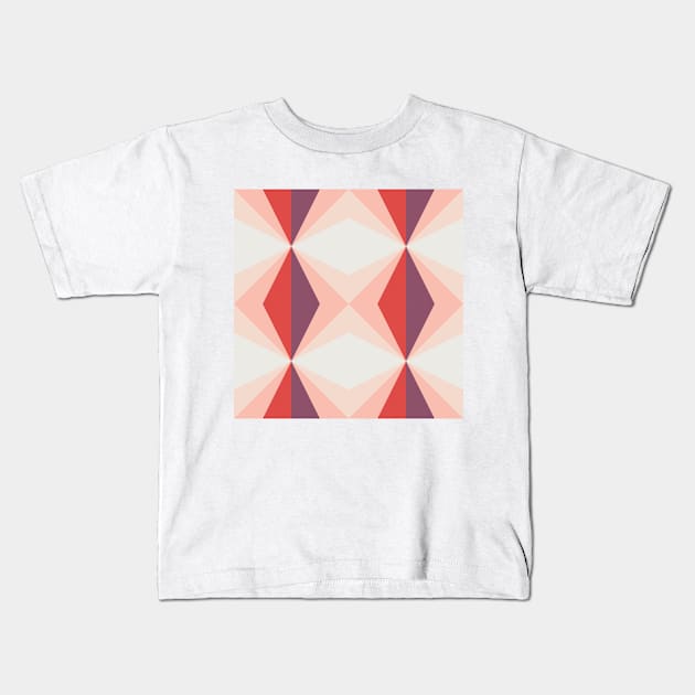 Retro Geometric Diamond Pattern Kids T-Shirt by kallyfactory